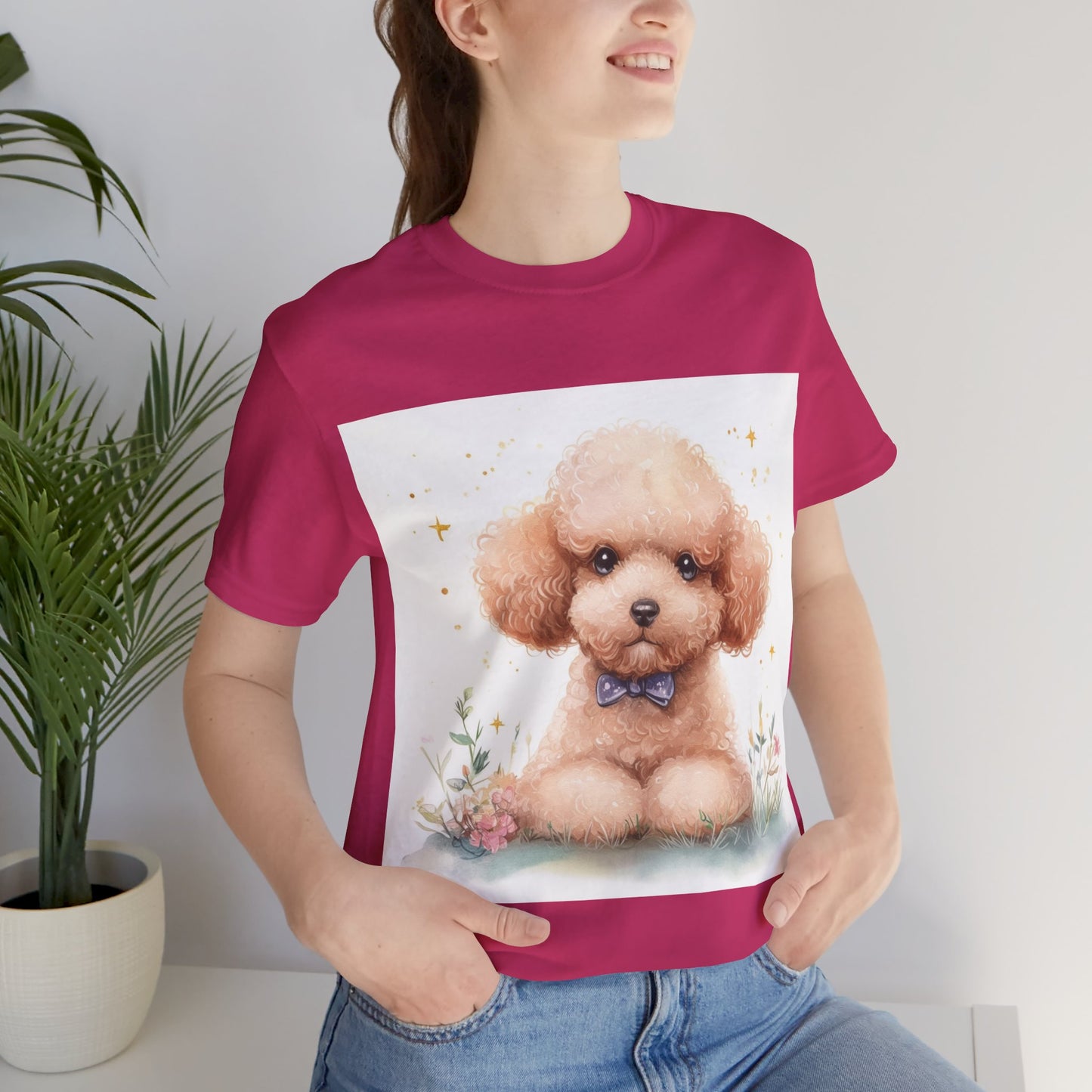 Cute Poodle Unisex Jersey Short Sleeve Tee