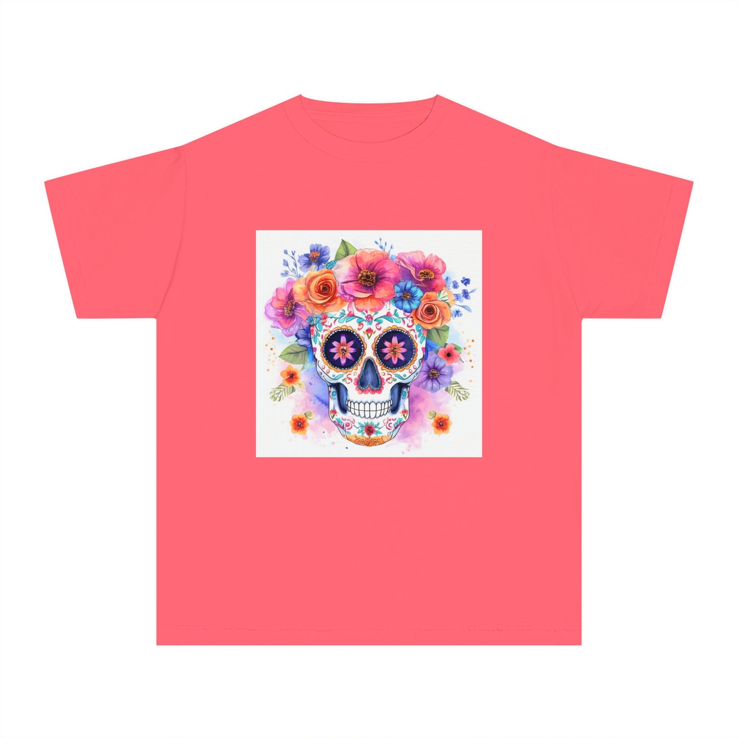 Colorful Sugar Skull Youth Midweight Tee