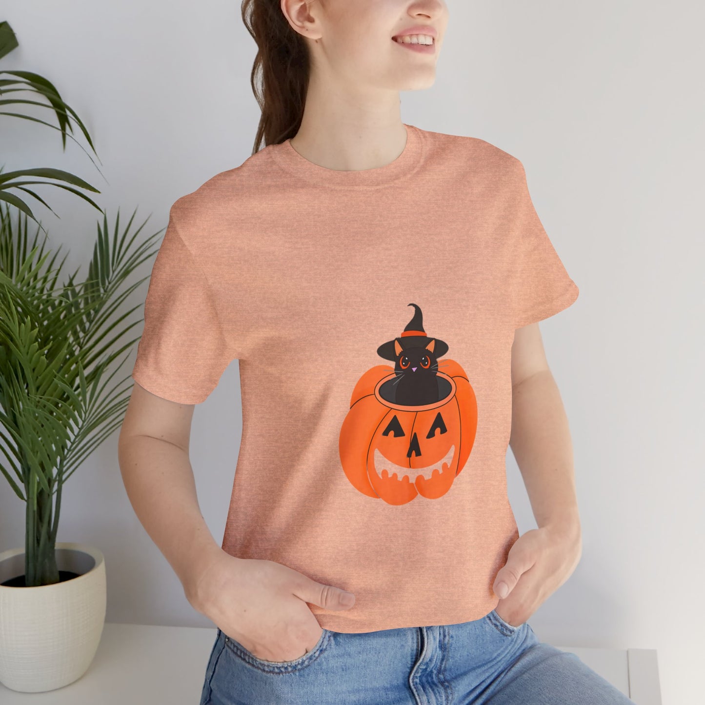 Cute Cat Halloween Unisex Jersey Short Sleeve Tee