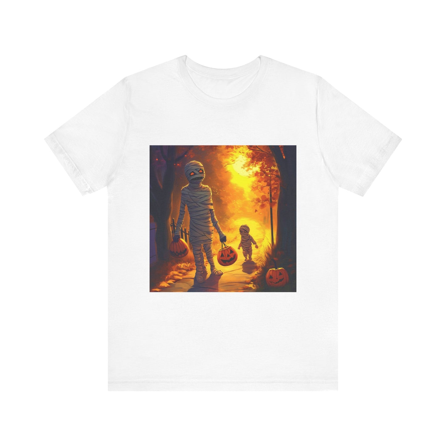 Trick or treating mummies Unisex Jersey Short Sleeve Tee