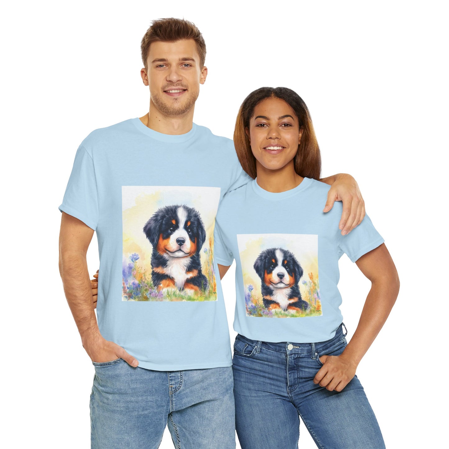 Bernese Mountain Dog Puppy Unisex Heavy Cotton Tee