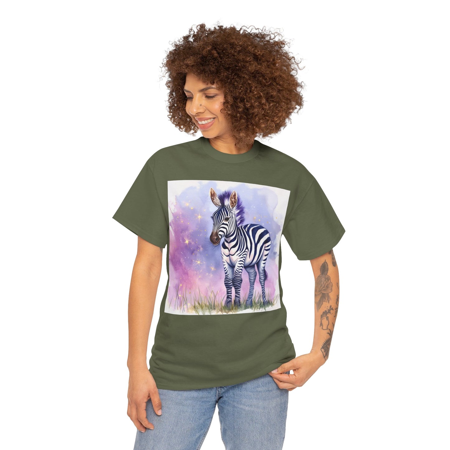 Adorable Zebra Unisex Heavy Cotton Tee