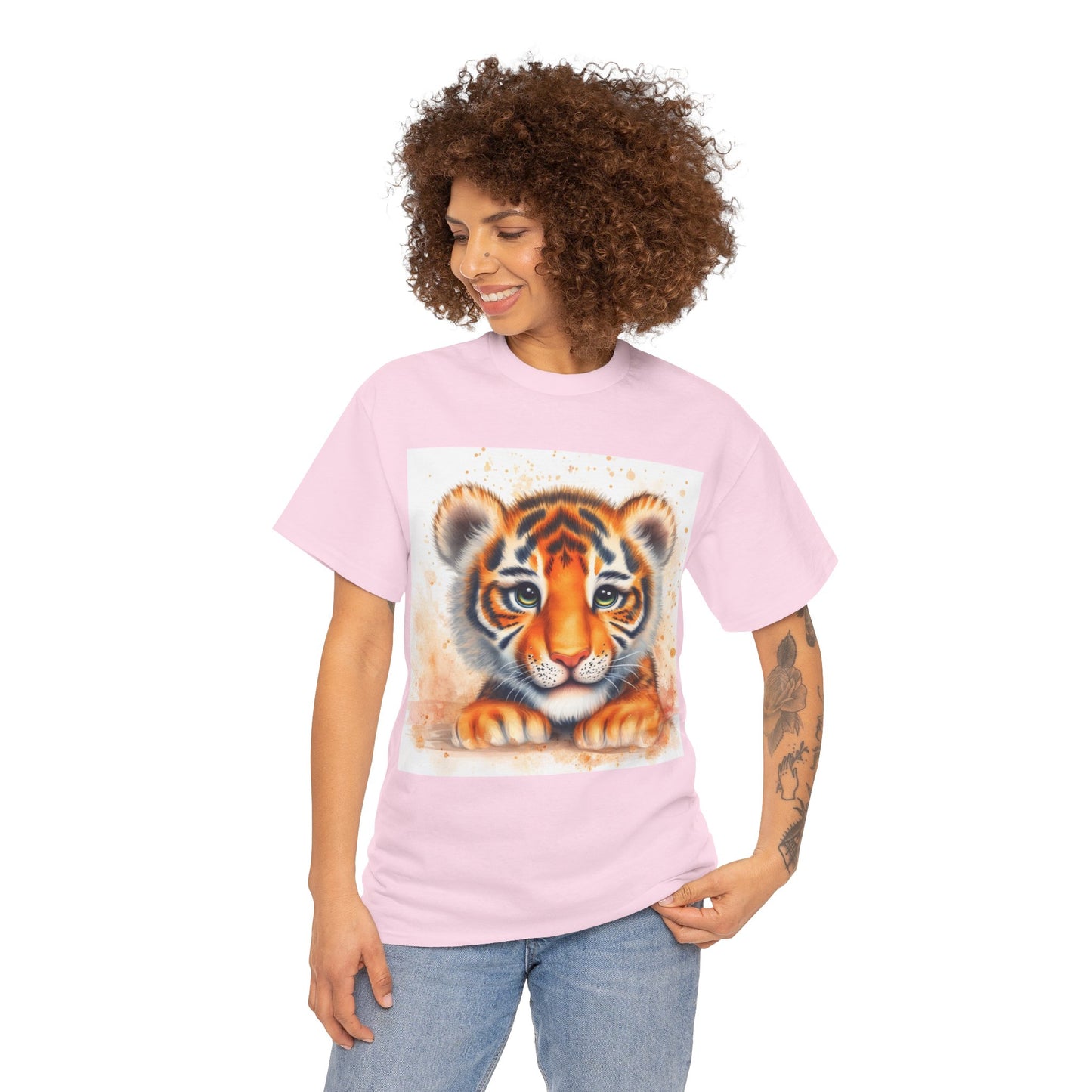 Cute Tiger Unisex Heavy Cotton Tee