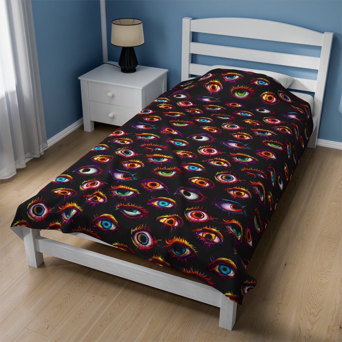 Colorful Eyeball Pattern Velveteen Plush Blanket