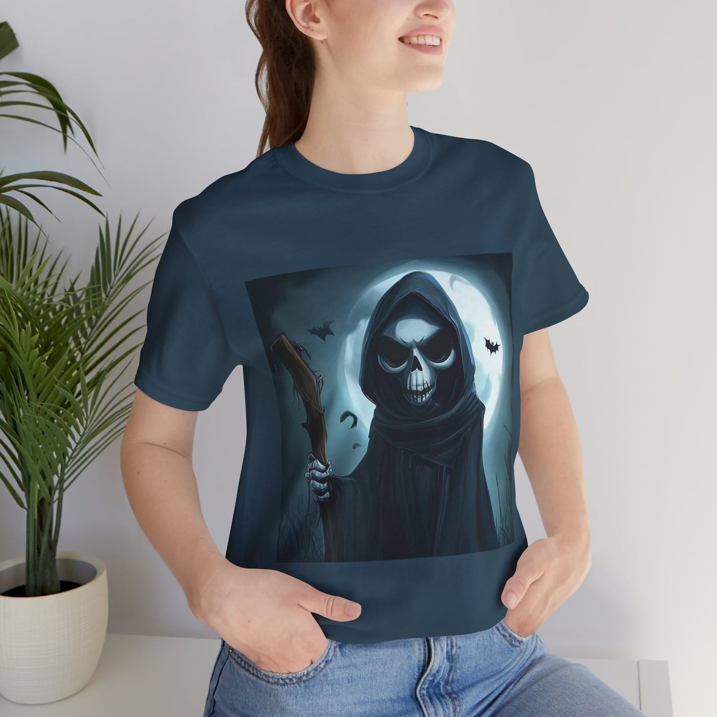 Spooky Grim Reaper Unisex Jersey Short Sleeve Tee