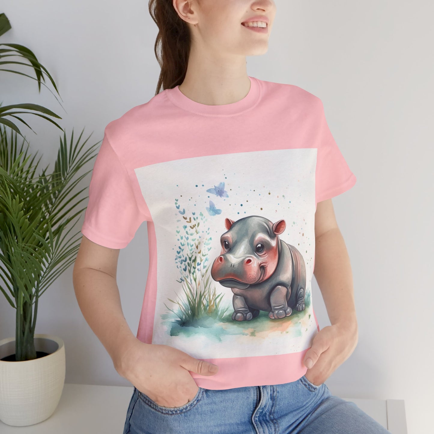 Adorable Hippo Unisex Jersey Short Sleeve Tee