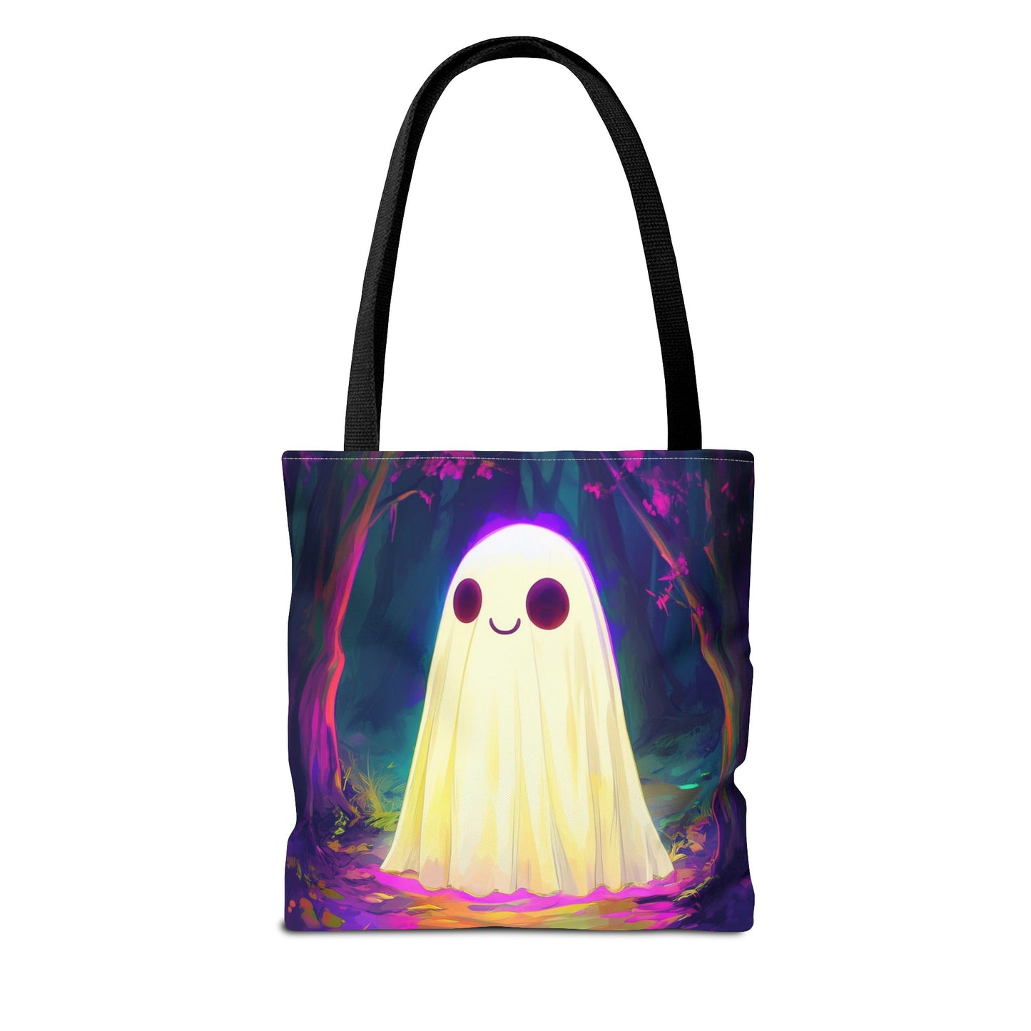 Cute Neon Ghost Tote Bag (AOP)