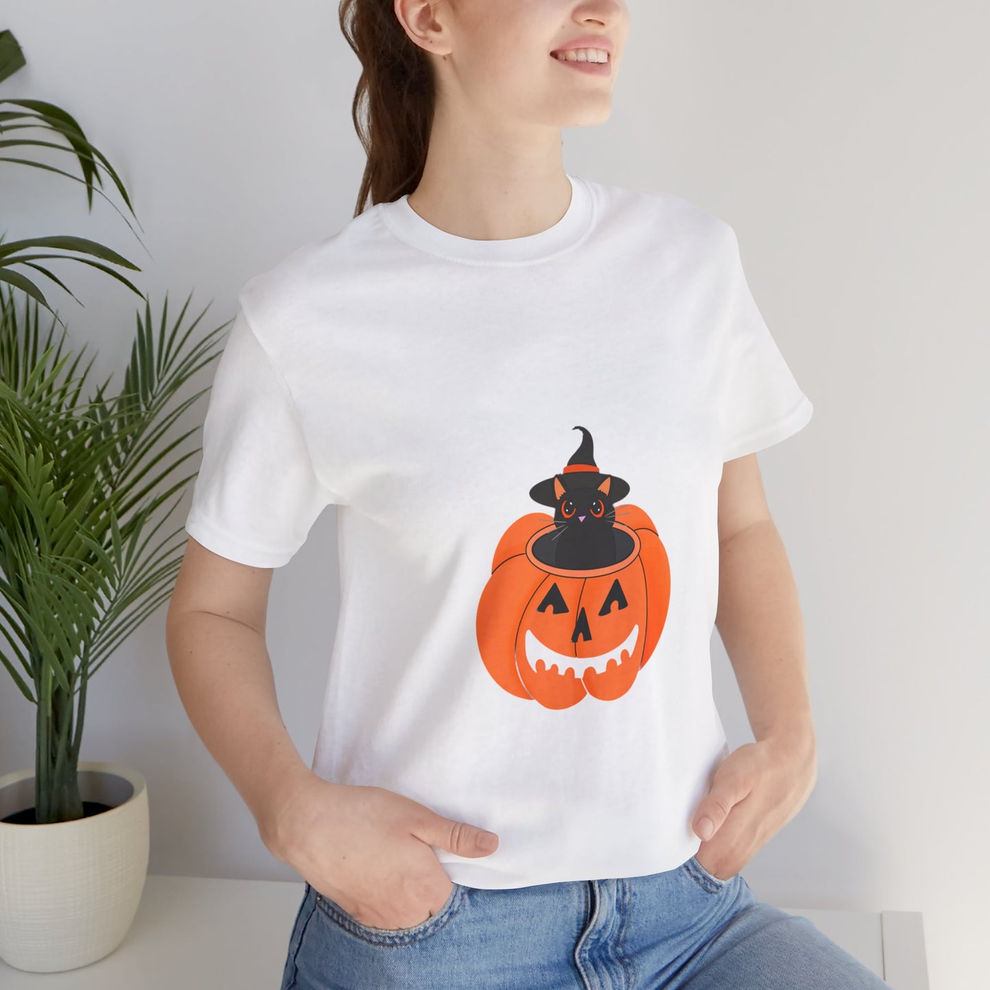 Cute Cat Halloween Unisex Jersey Short Sleeve Tee