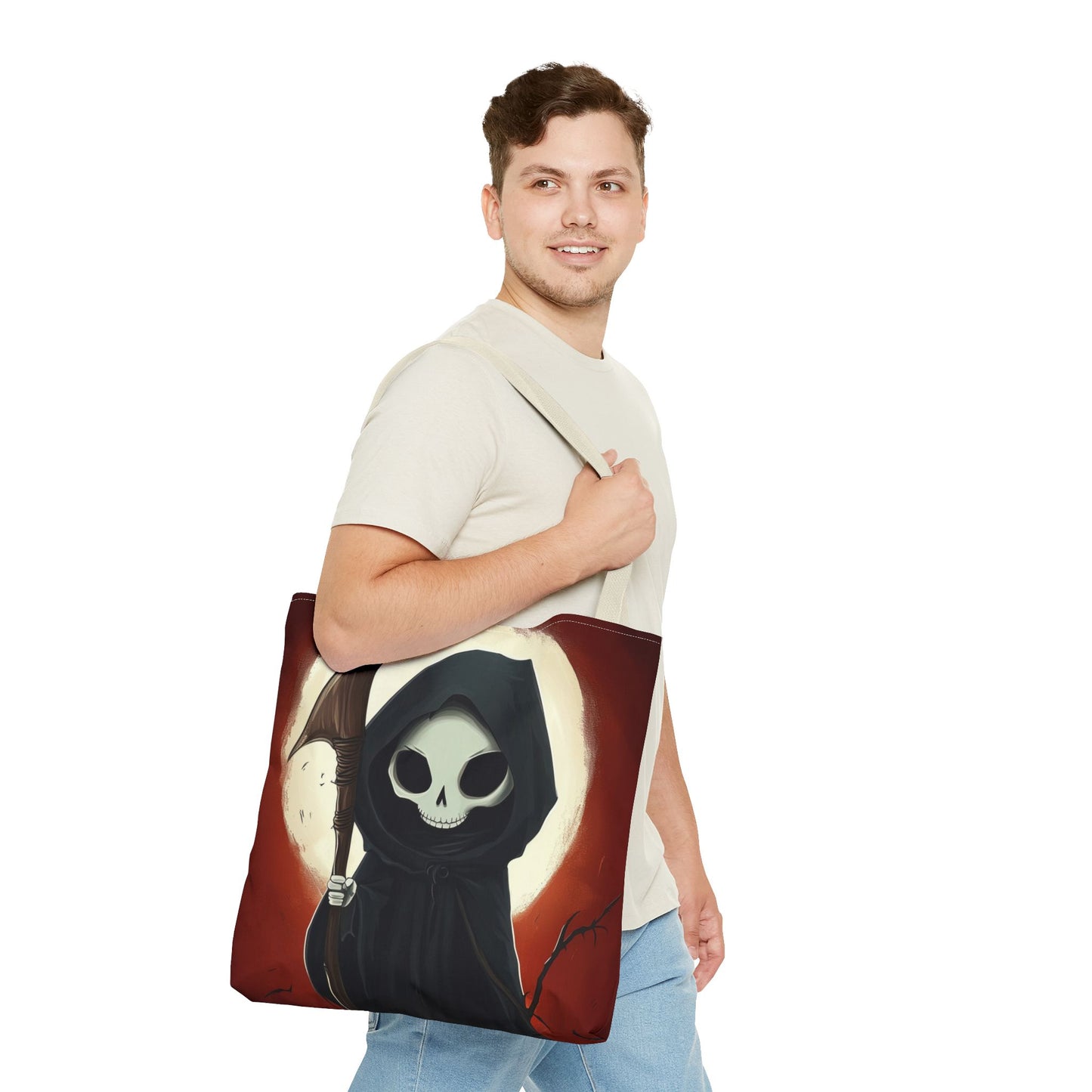 Cute Grim Reaper Tote Bag (AOP)