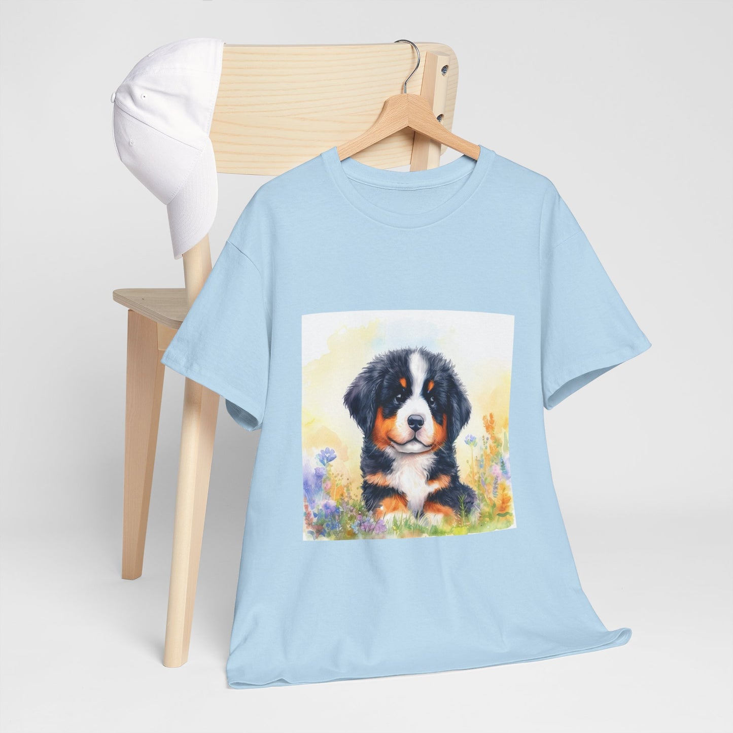 Bernese Mountain Dog Puppy Unisex Heavy Cotton Tee