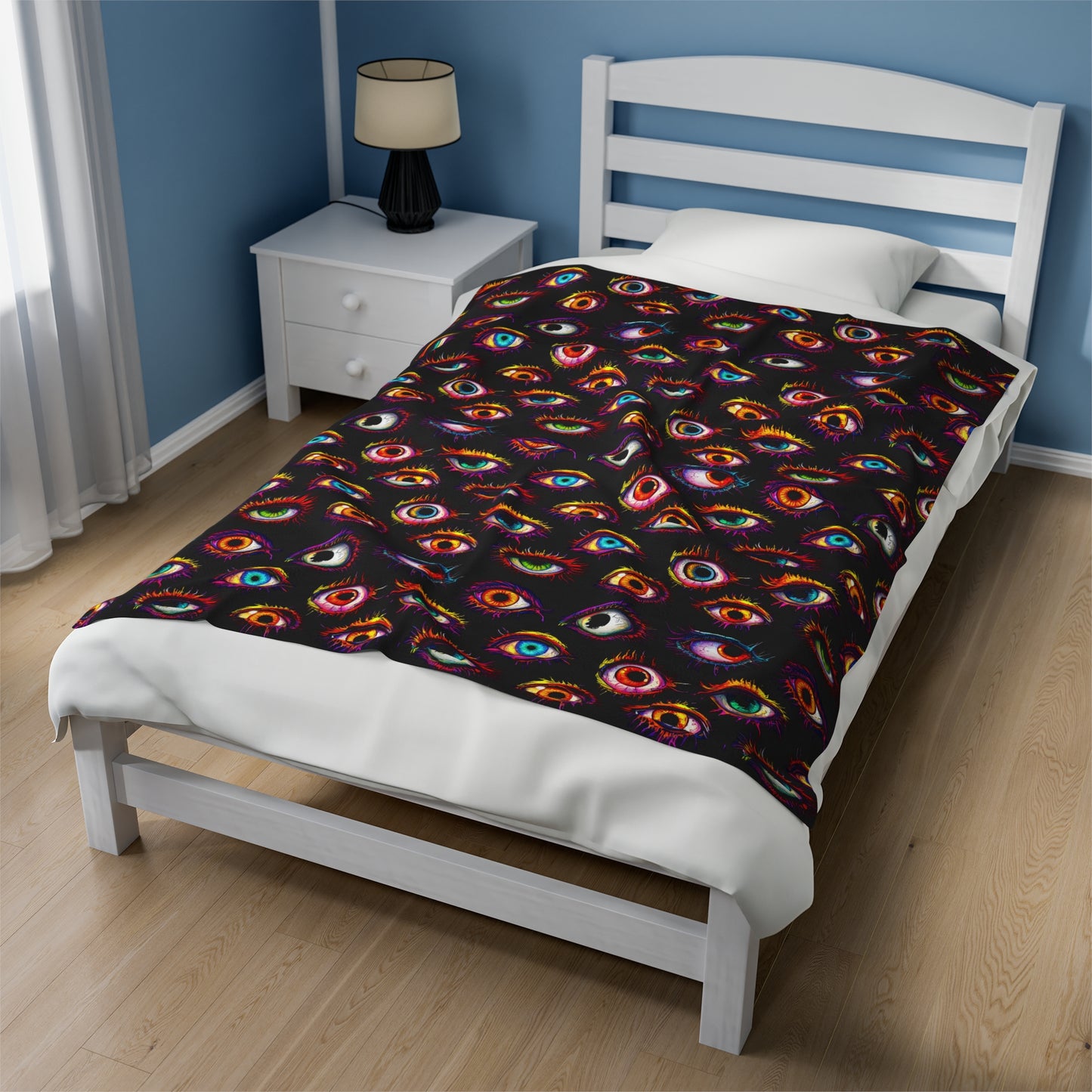 Colorful Eyeball Pattern Velveteen Plush Blanket