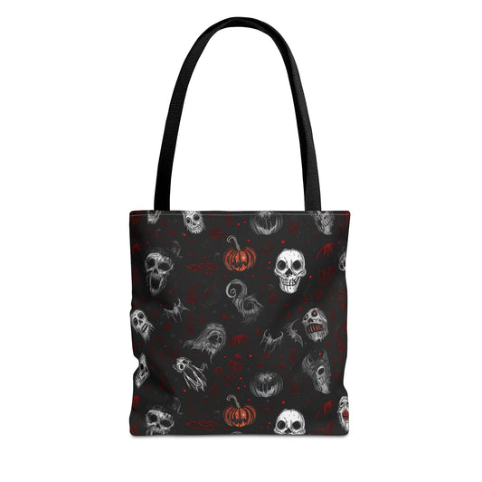 Scary Halloween Pattern Tote Bag (AOP)