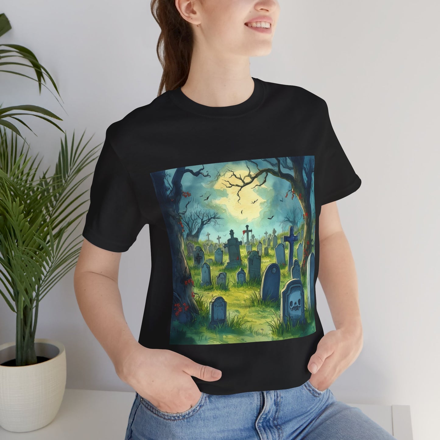 Comic Graveyard Unisex Jersey Short Sleeve Tee