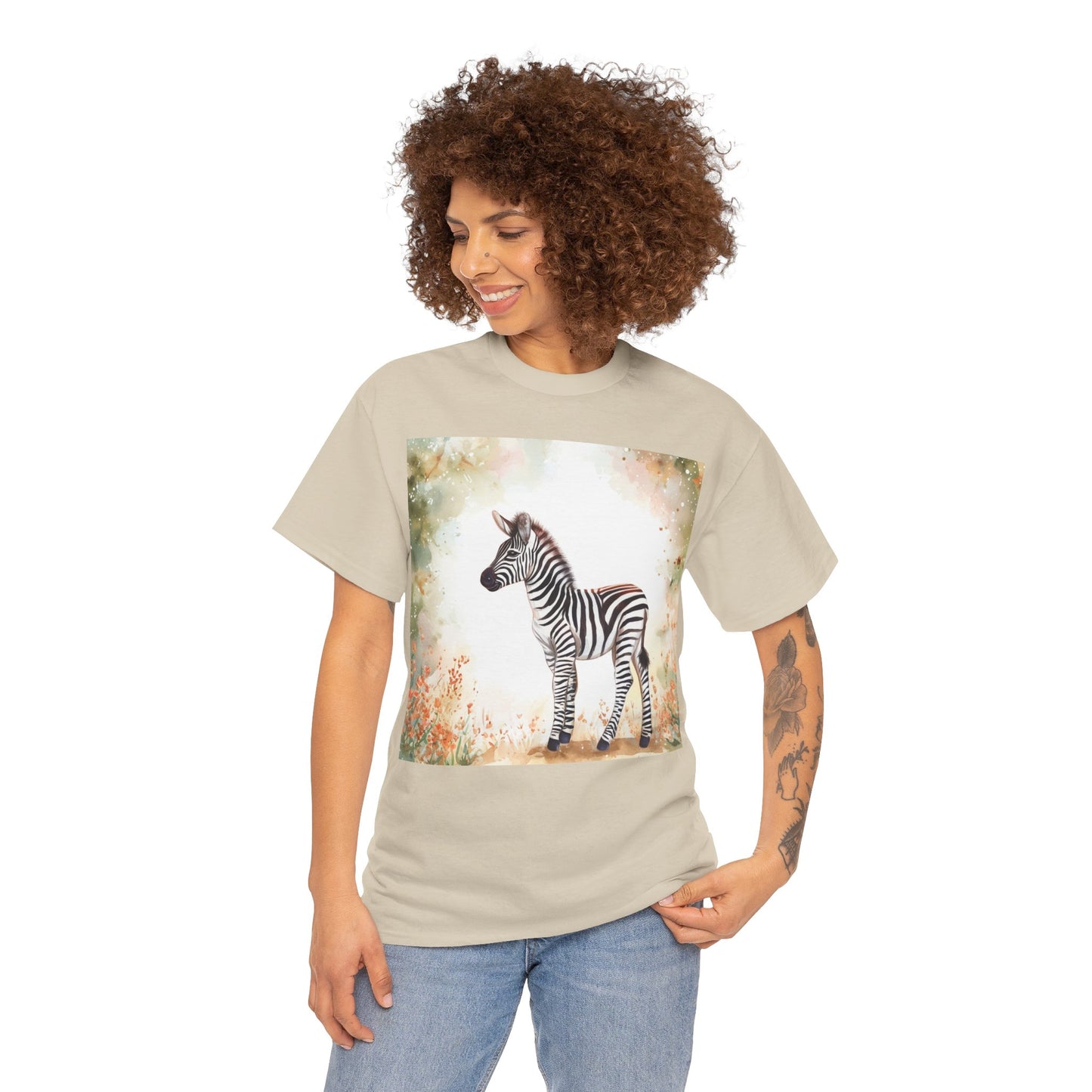 Playful Zebra Unisex Heavy Cotton Tee