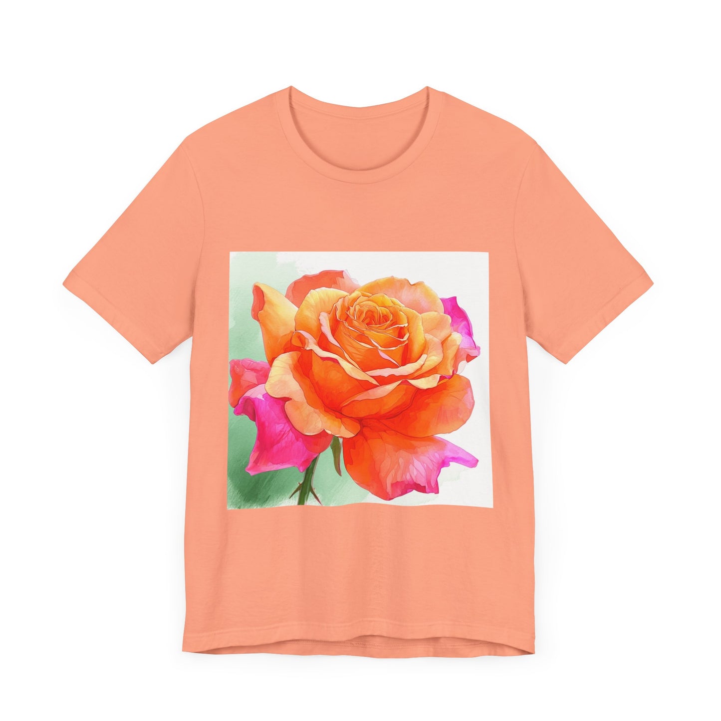 Radiant Rose Art Unisex Jersey Tee - Vibrant Rose Design