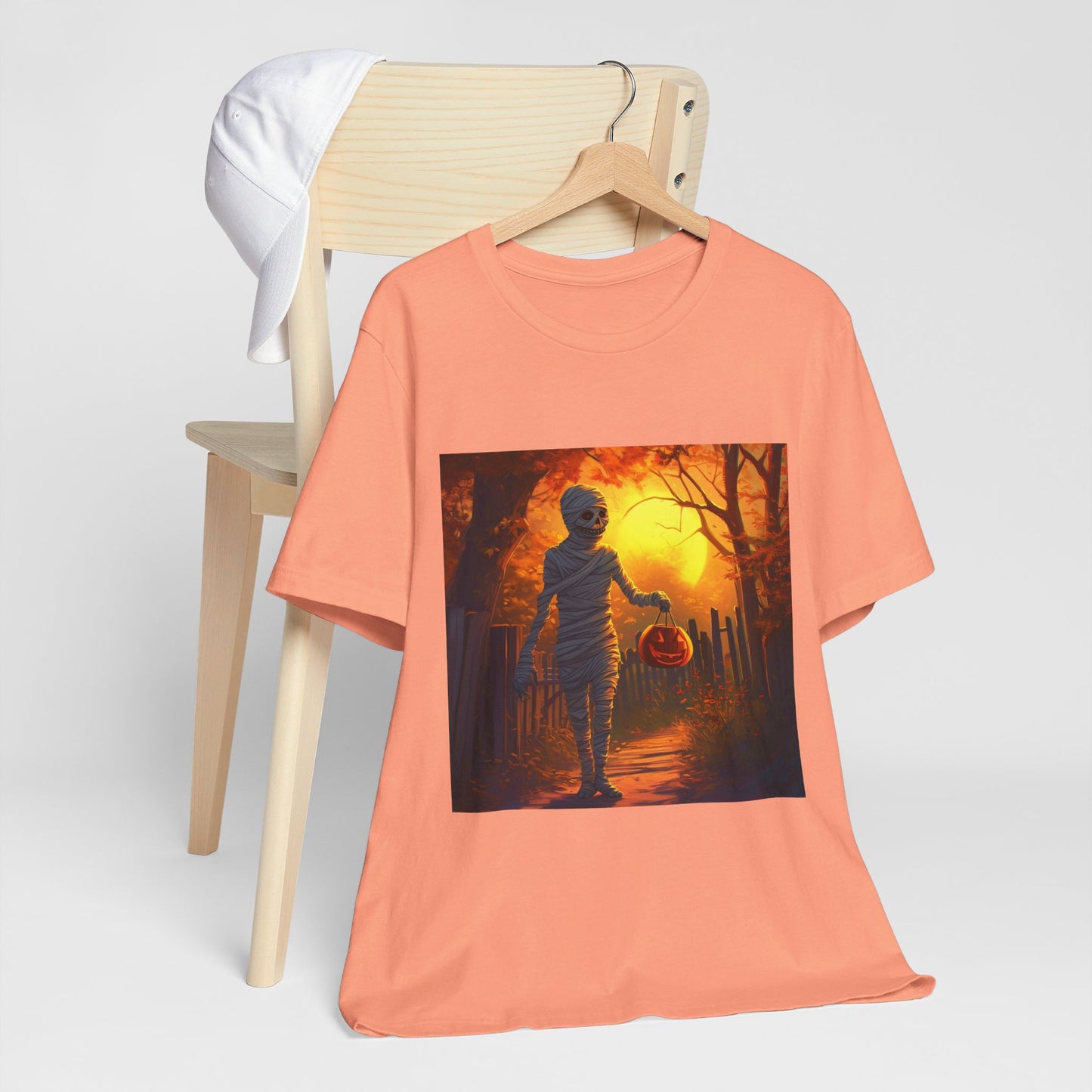 Halloween Sunset Mummy Unisex Jersey Short Sleeve Tee