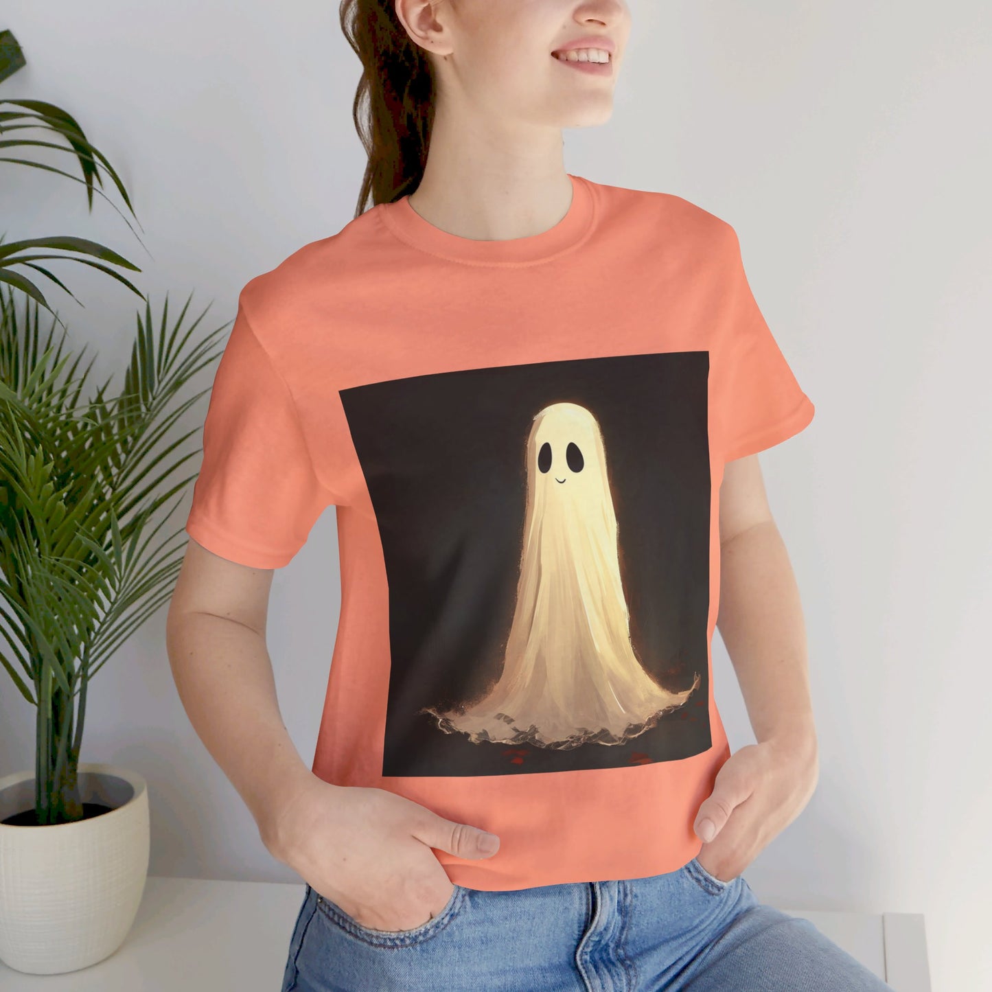 Happy Spooky Ghost Unisex Jersey Short Sleeve Tee