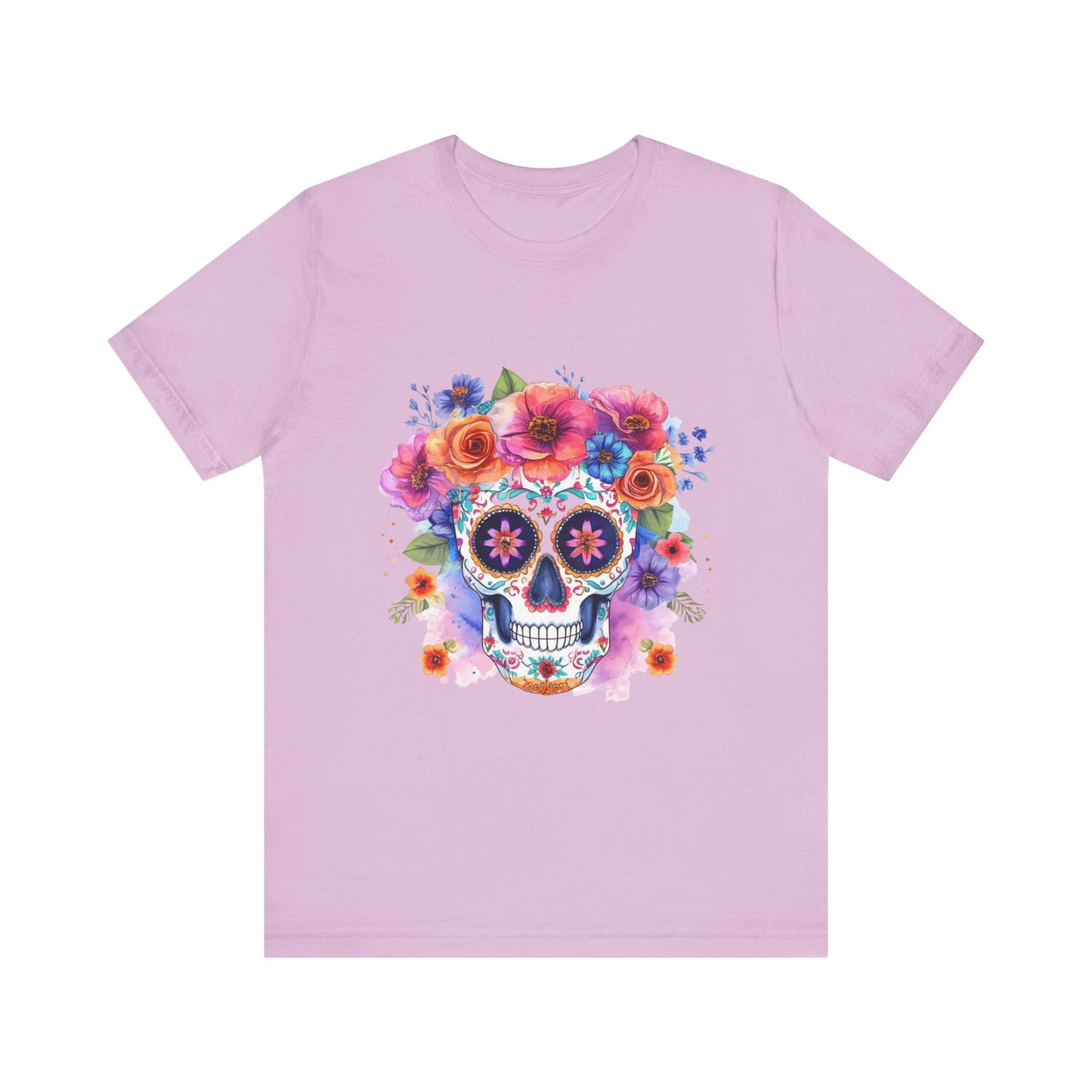 Colorful Sugar Skull Unisex Jersey Short Sleeve Tee