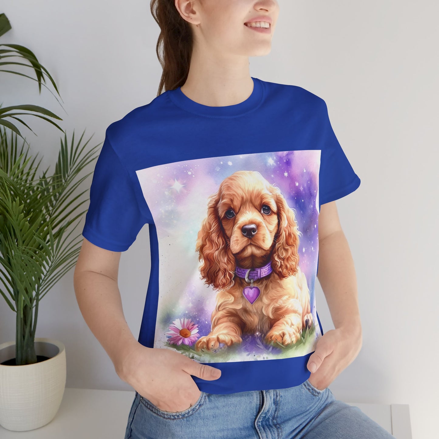 Cute Cocker Spaniel Unisex Jersey Short Sleeve Tee