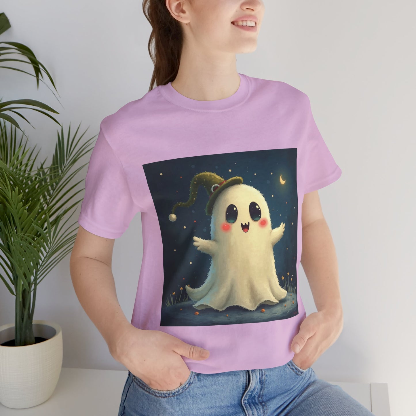 Cute Spooky Winter Ghost Unisex Jersey Tee