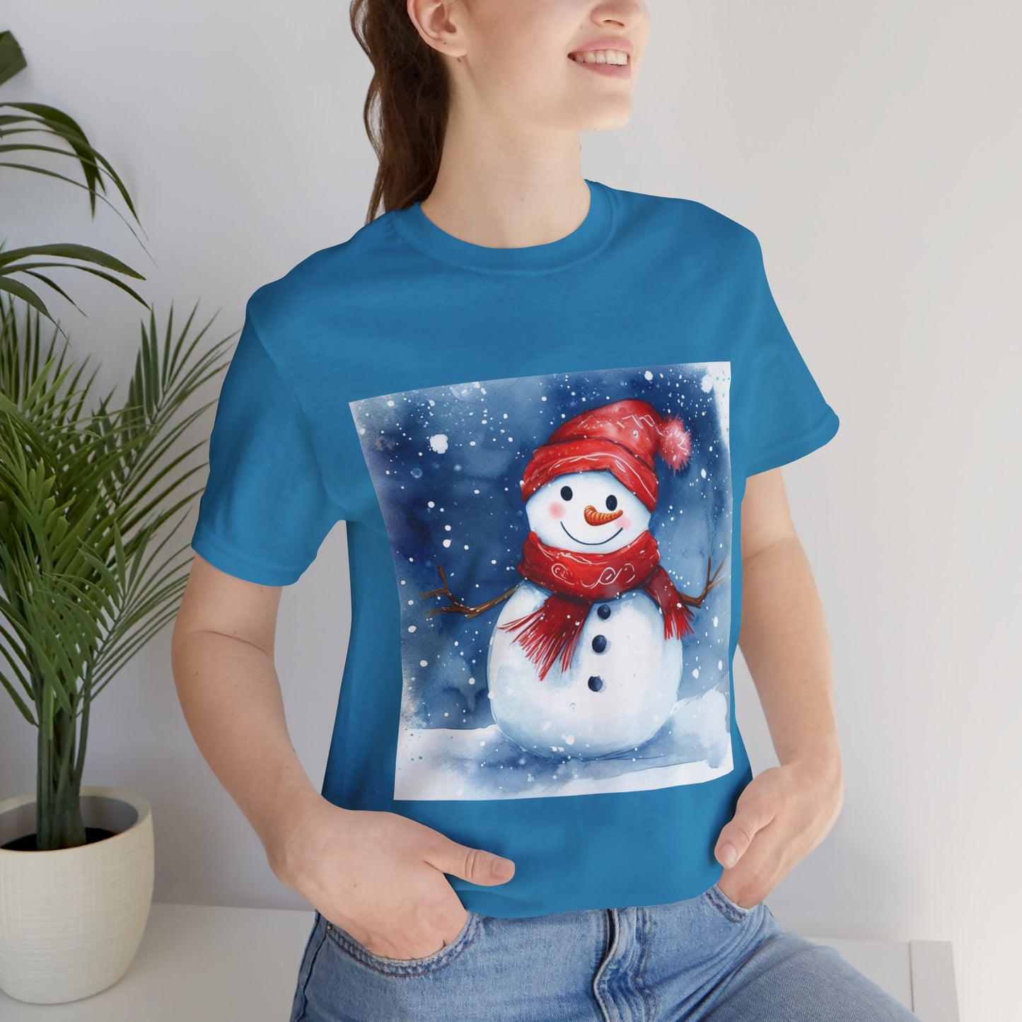 Adorable Snowman Unisex Jersey Short Sleeve Tee