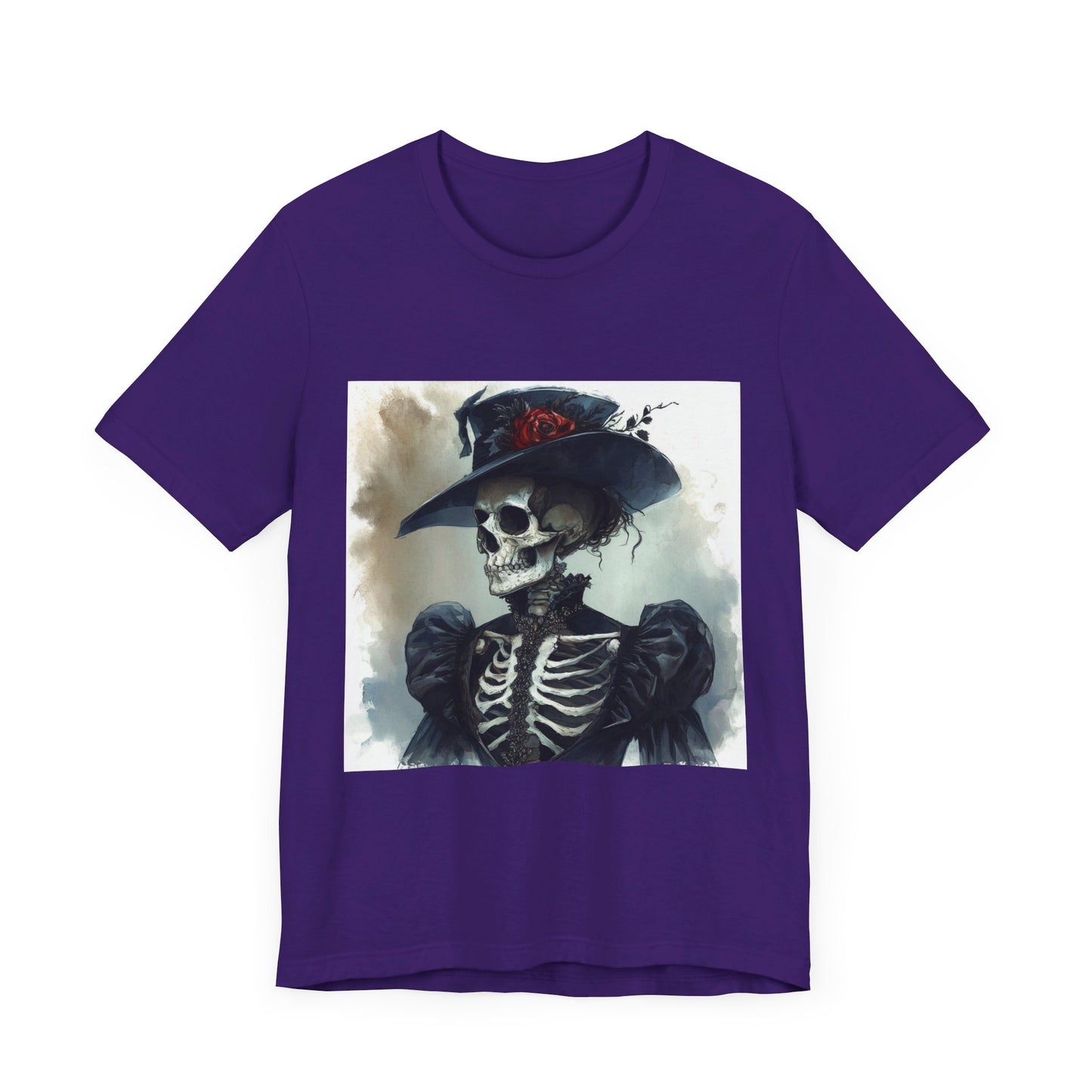 Rose Hat Skeleton Unisex Jersey Short Sleeve Tee