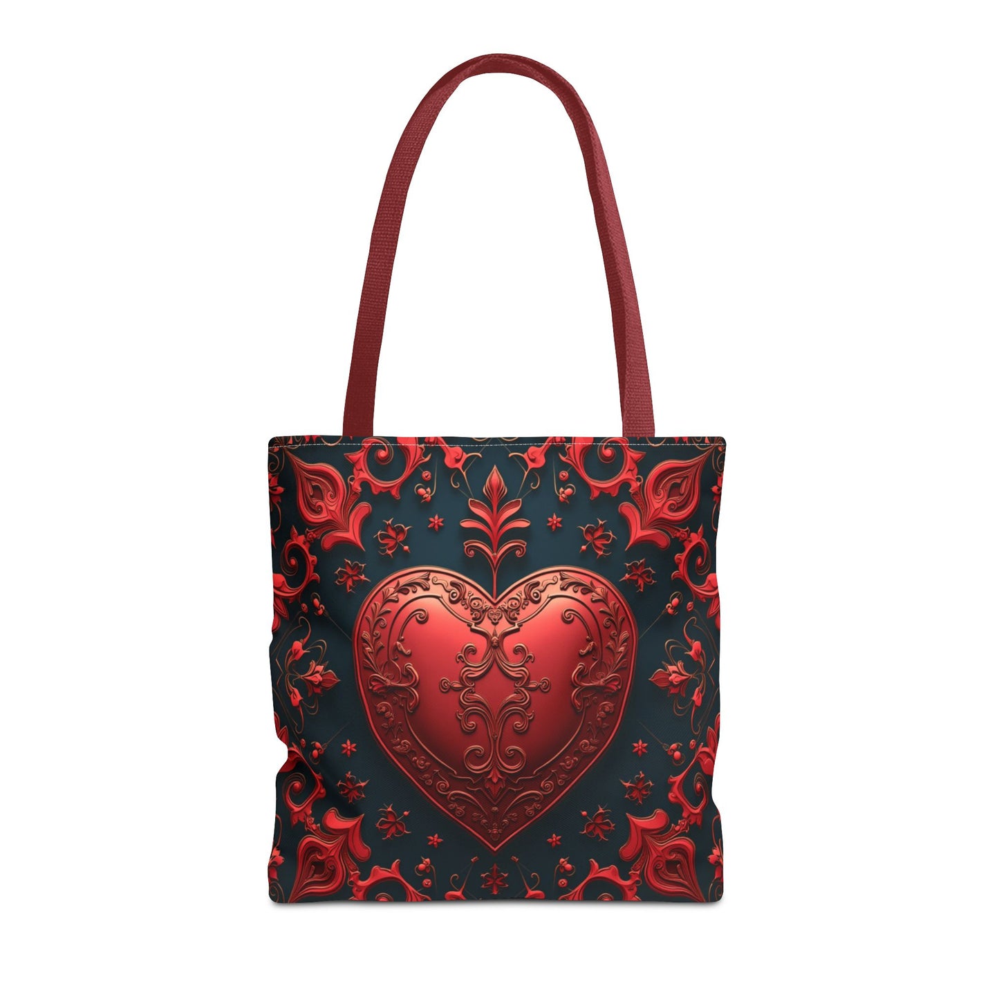 Intricate Red Heart Design Tote Bag (AOP)