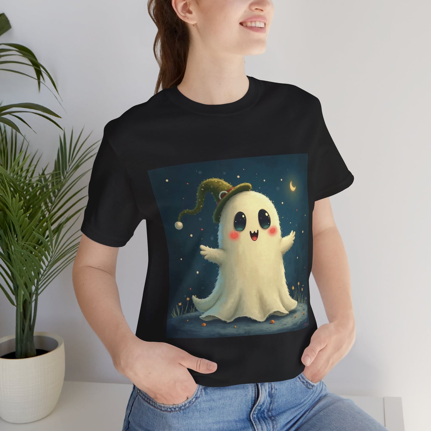 Cute Spooky Winter Ghost Unisex Jersey Tee