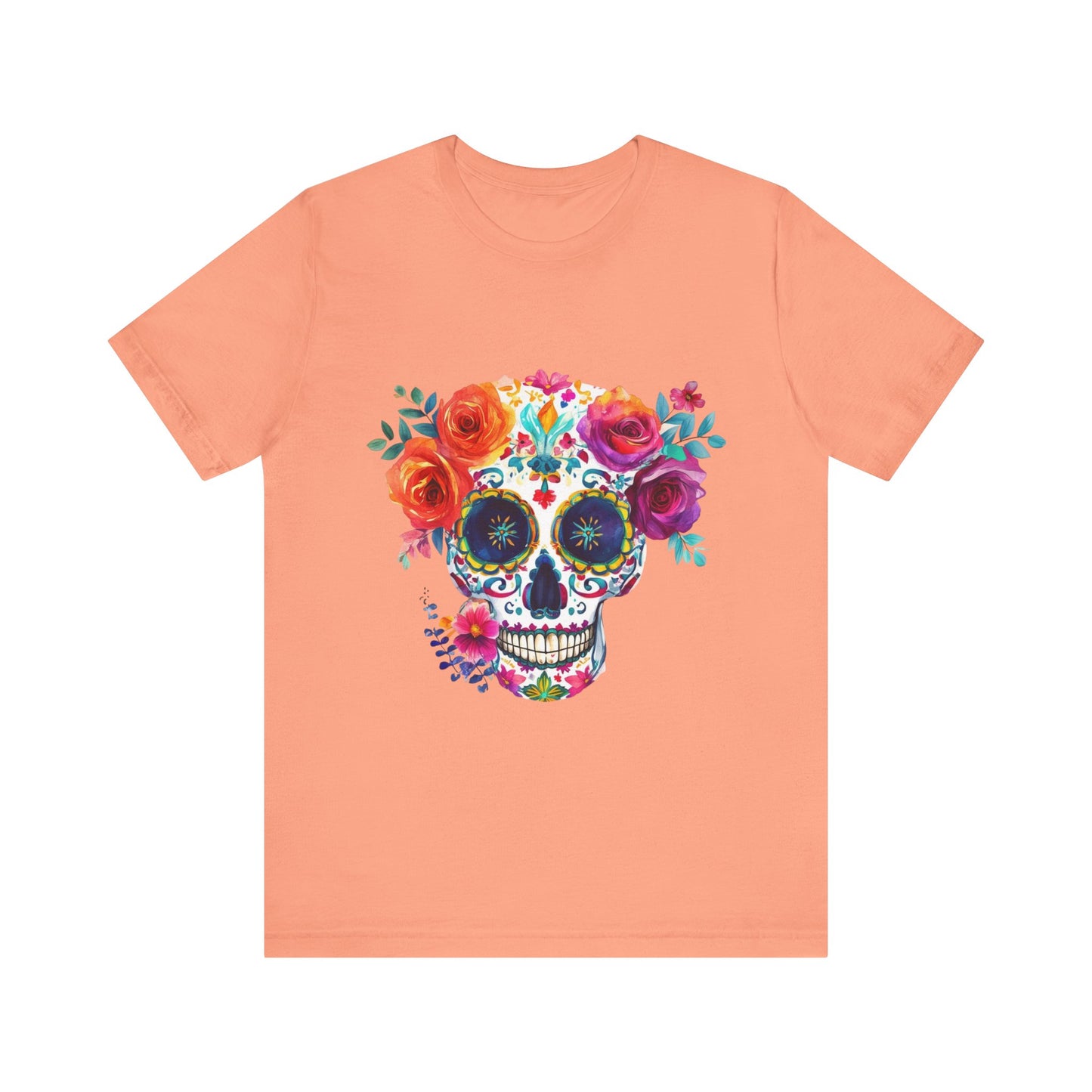 Day of the Dead Bright Sugar Skull Unisex Jersey Short Sleeve Tee