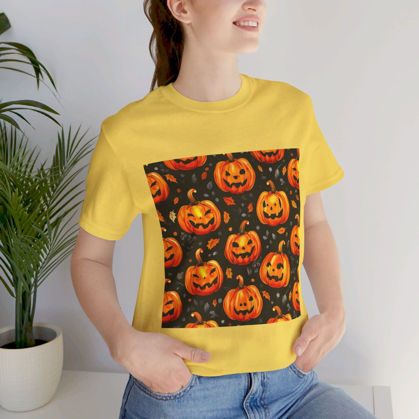 Cute Pumpkin Pattern Unisex Jersey Short Sleeve Tee