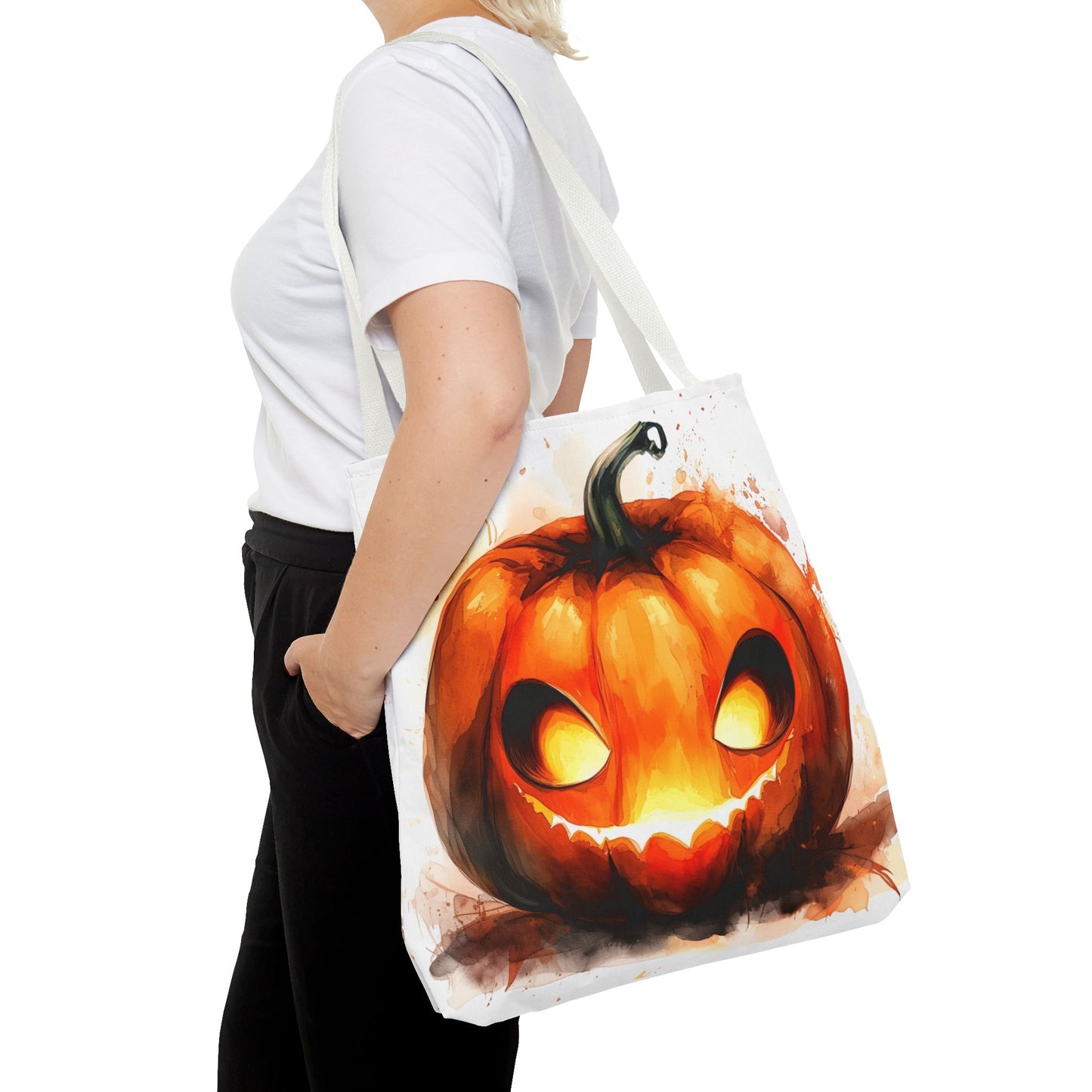 Cute Happy Jack o Lantern Tote Bag (AOP)