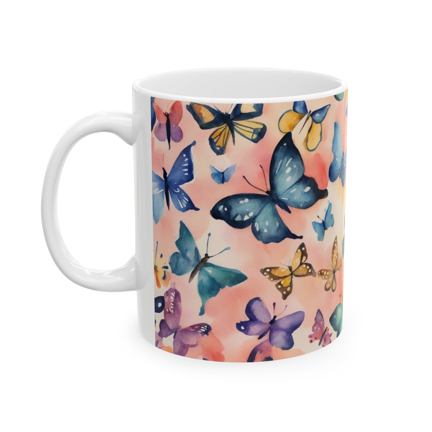 Fluttering Butterflies Ceramic Mug, 11oz