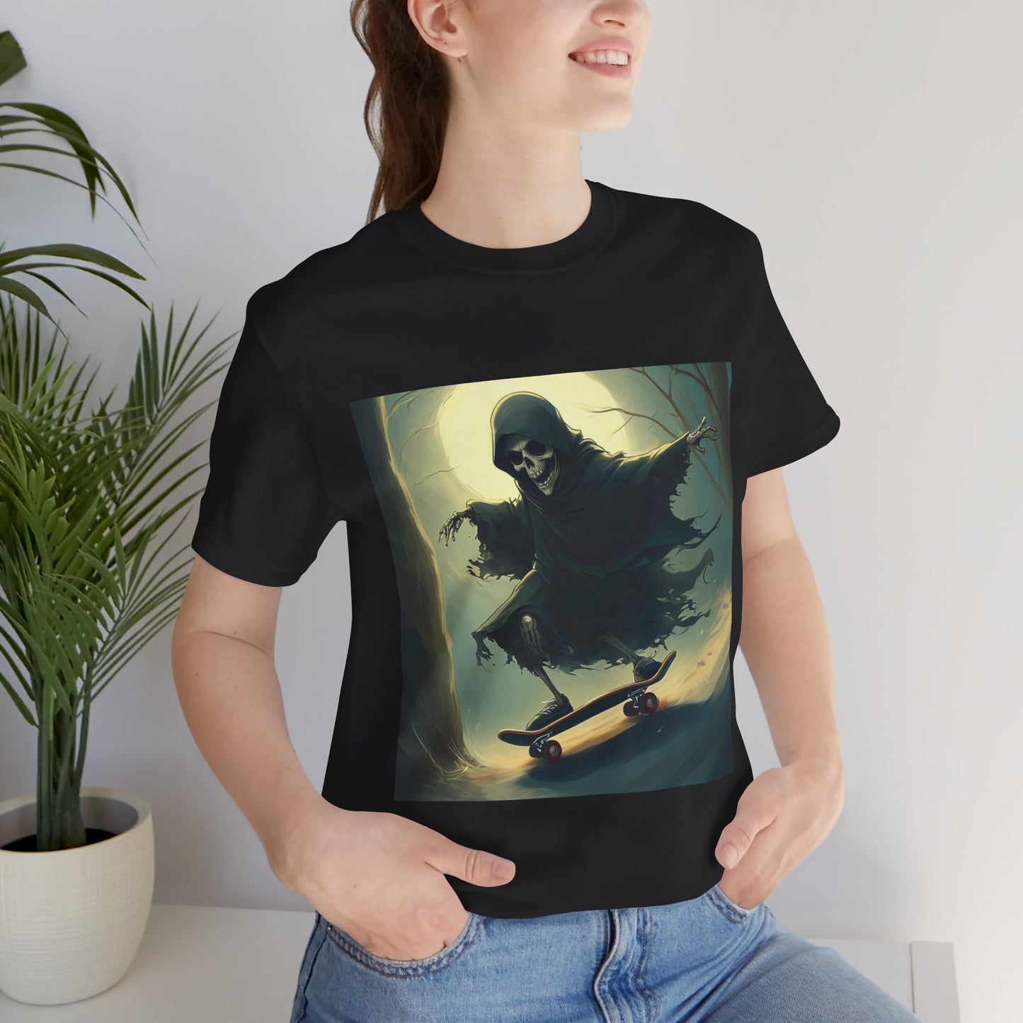 Downhill Skating Grim Reaper Unisex Jersey Short Sleeve Tee