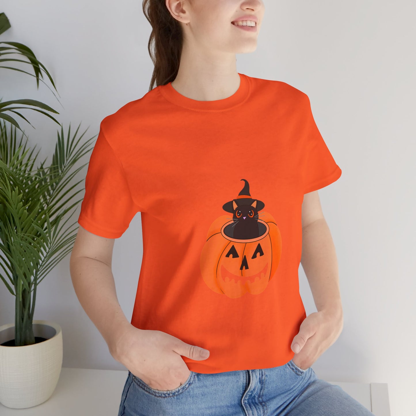 Cute Cat Halloween Unisex Jersey Short Sleeve Tee