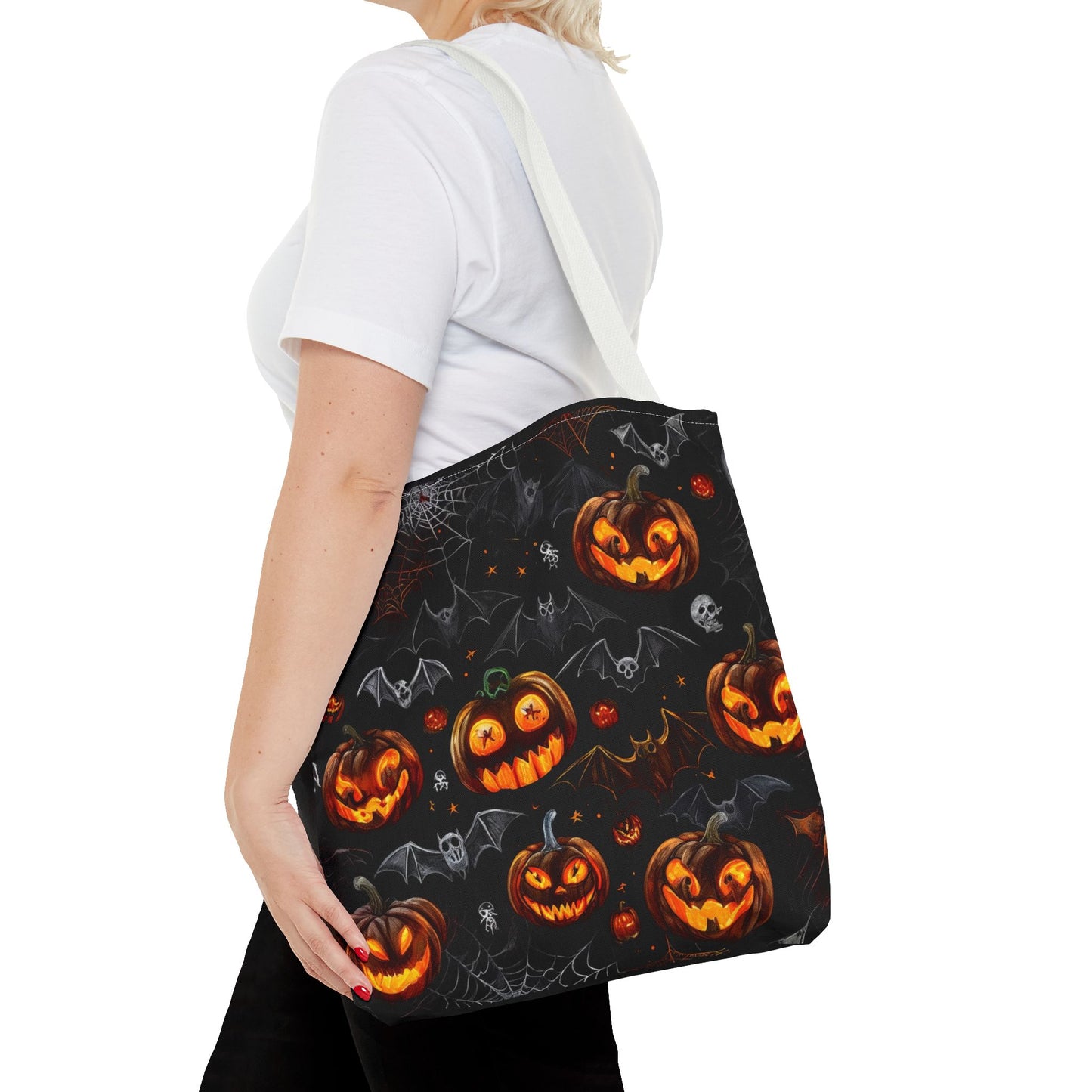 Spooky Pumpkins and Bats Tote Bag (AOP)