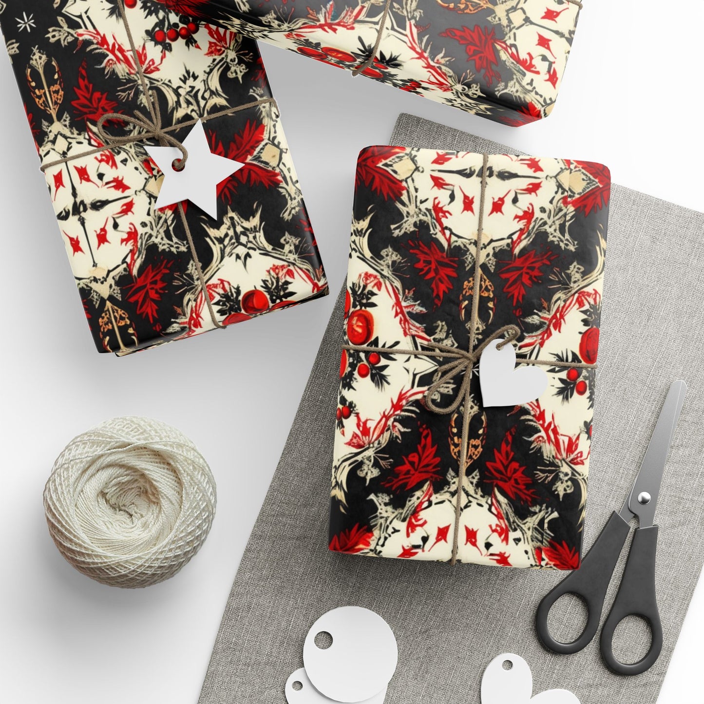 Gothic Poinsettia Pattern Wrapping Papers