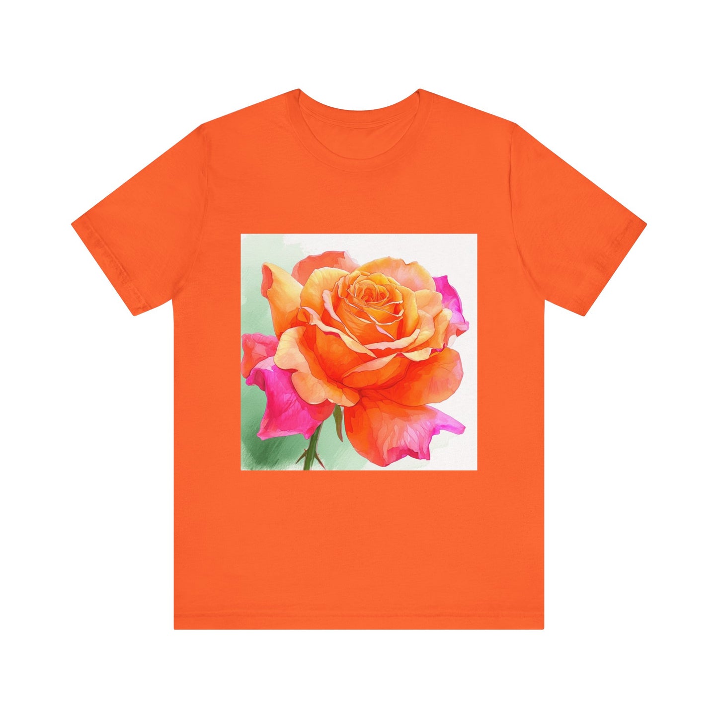 Radiant Rose Art Unisex Jersey Tee - Vibrant Rose Design