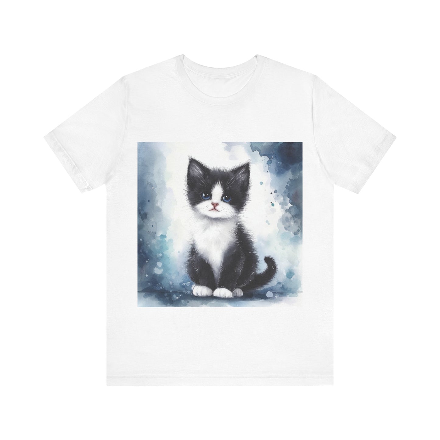 Watercolor Tuxedo Kitten Unisex Jersey Short Sleeve Tee