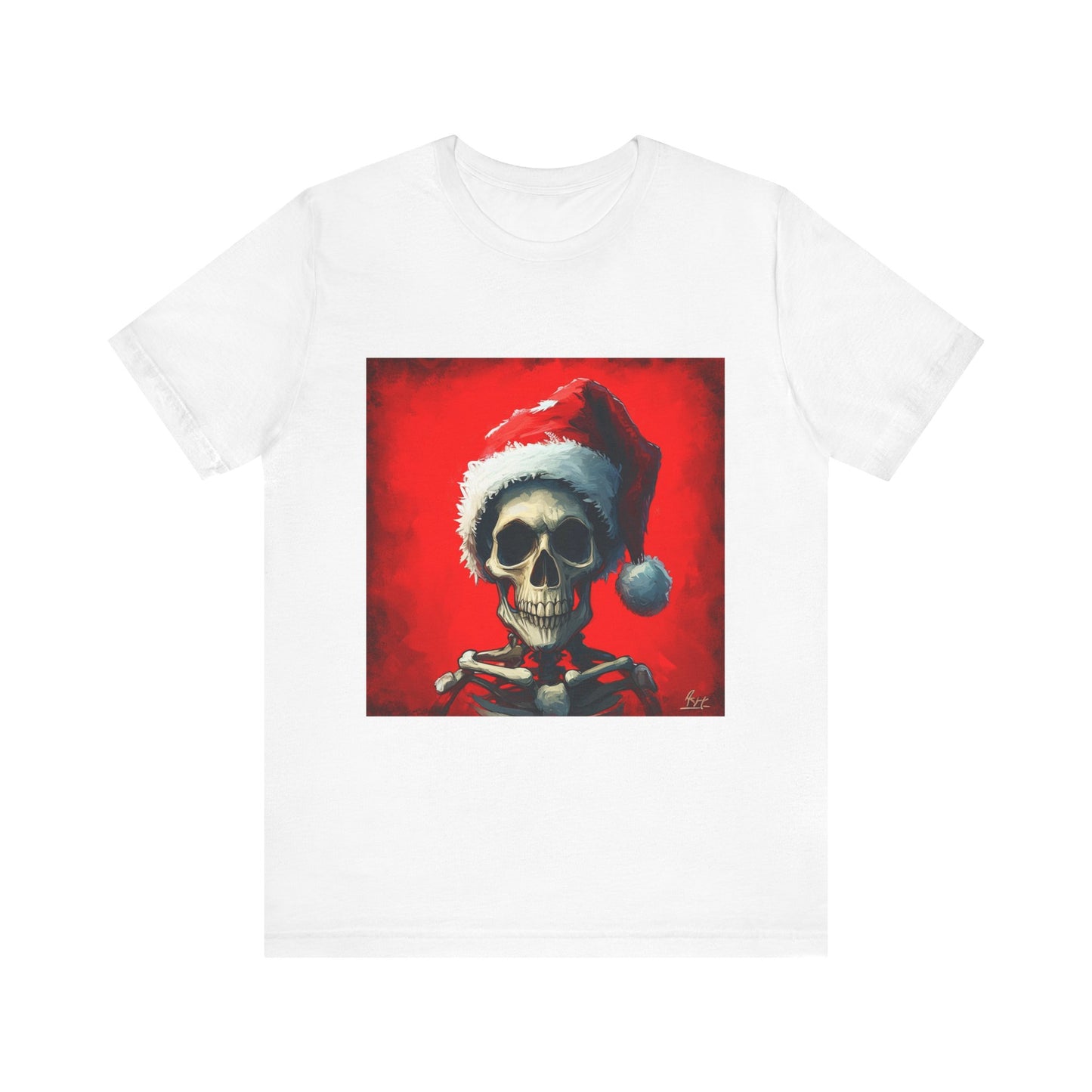 Dark Spooky Skeleton Santa Unisex Jersey Tee