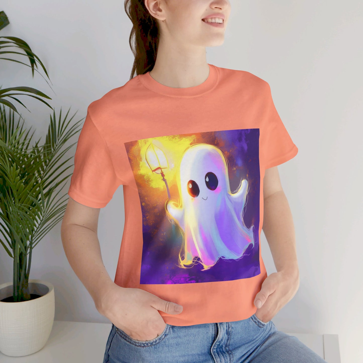 Cute Cartoon Ghost Unisex Jersey Short Sleeve Tee