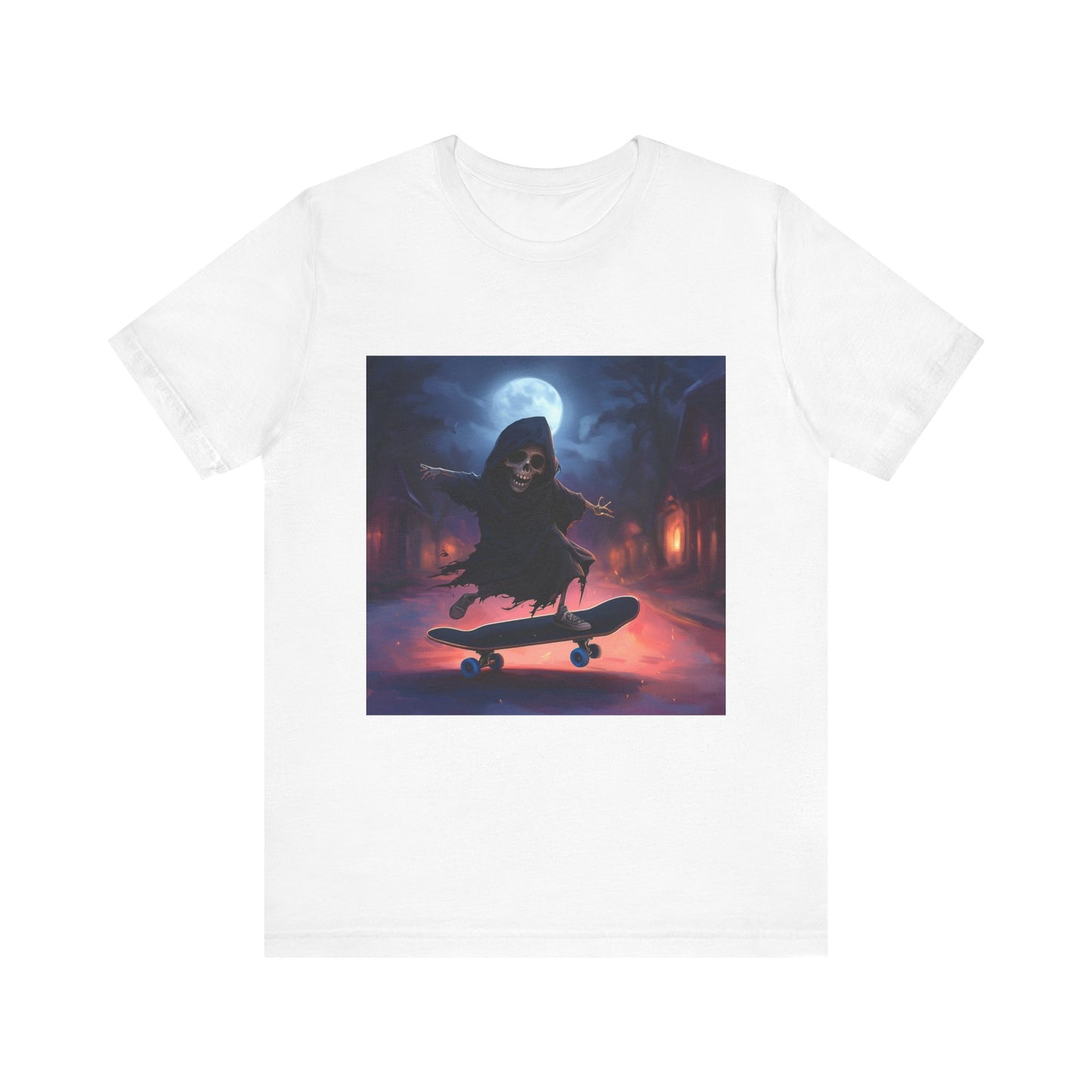 Cute Grim Reaper Skater Unisex Jersey Short Sleeve Tee