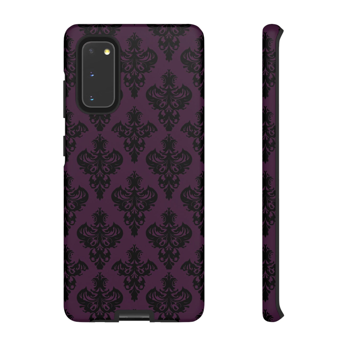 Purple and Black Victorian Damask Pattern Tough Cases