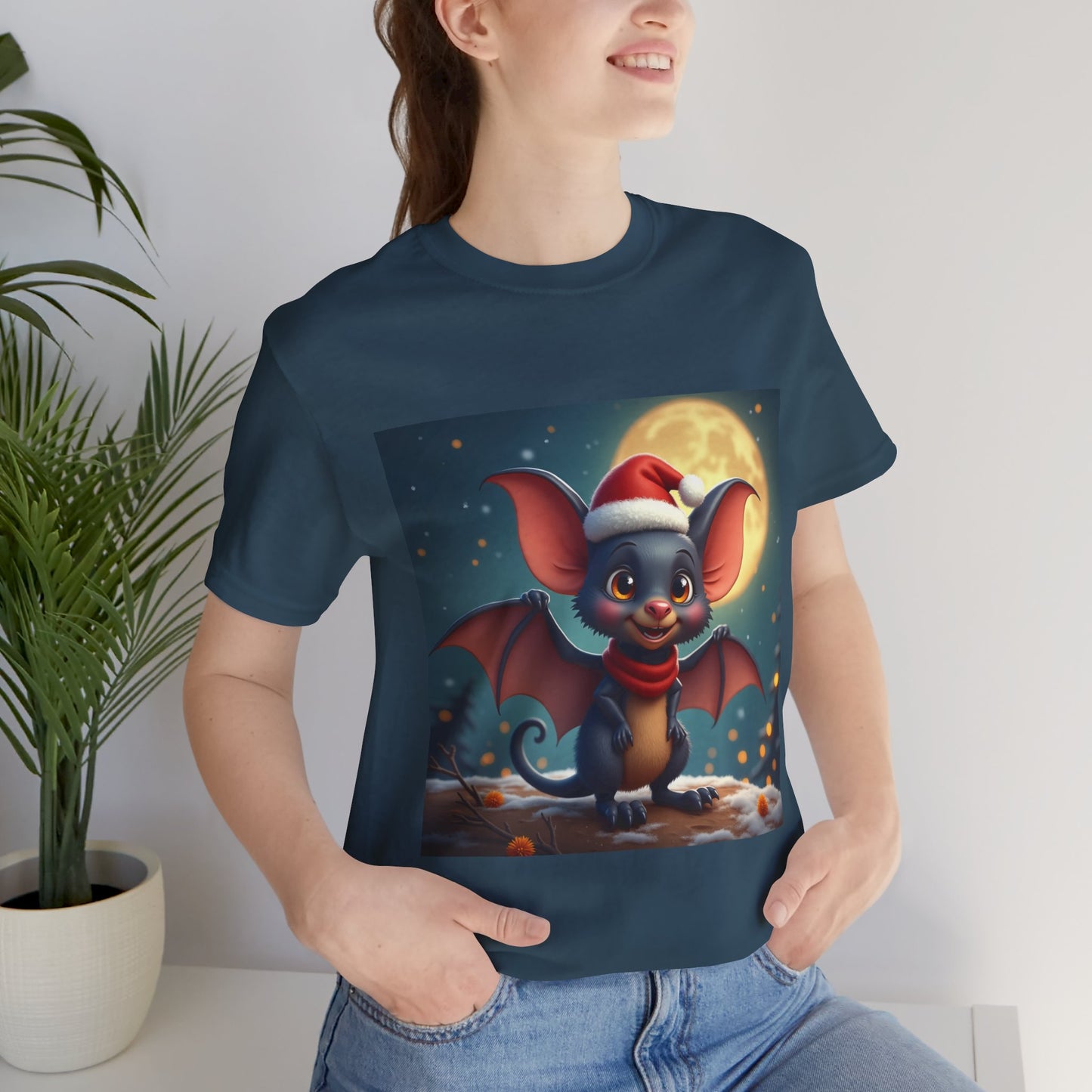 Santa Hat Bat Unisex Jersey Tee