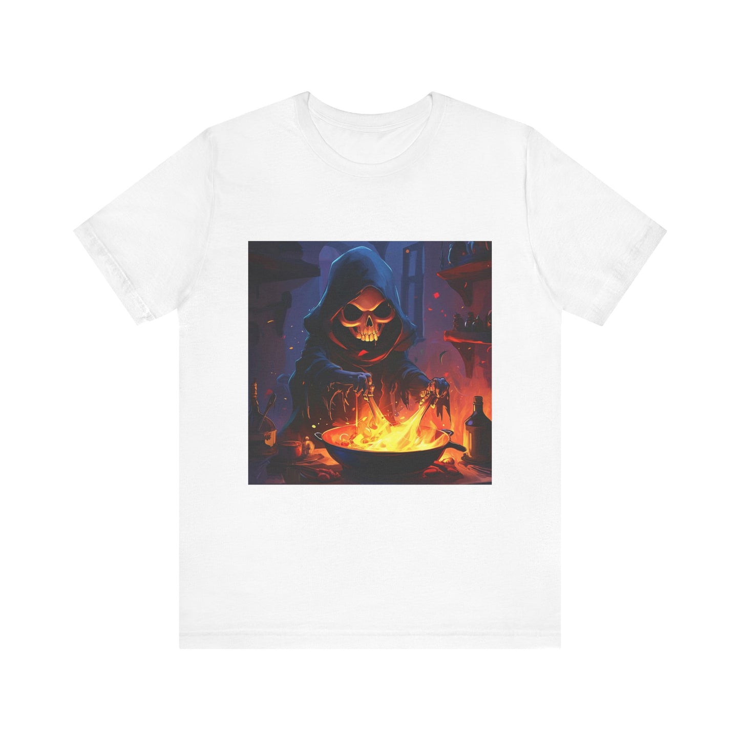 Dark Grim Reaper Cooking Unisex Jersey Short Sleeve Tee