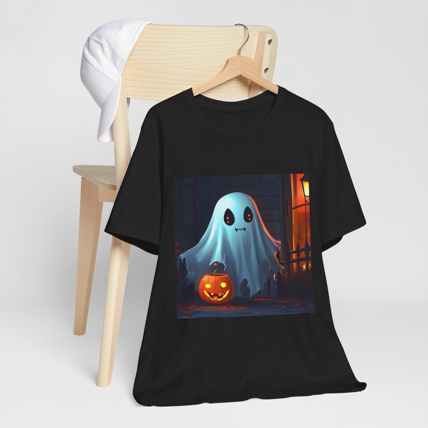 Cute Ghost Trick or Treating Unisex Jersey Short Sleeve Tee