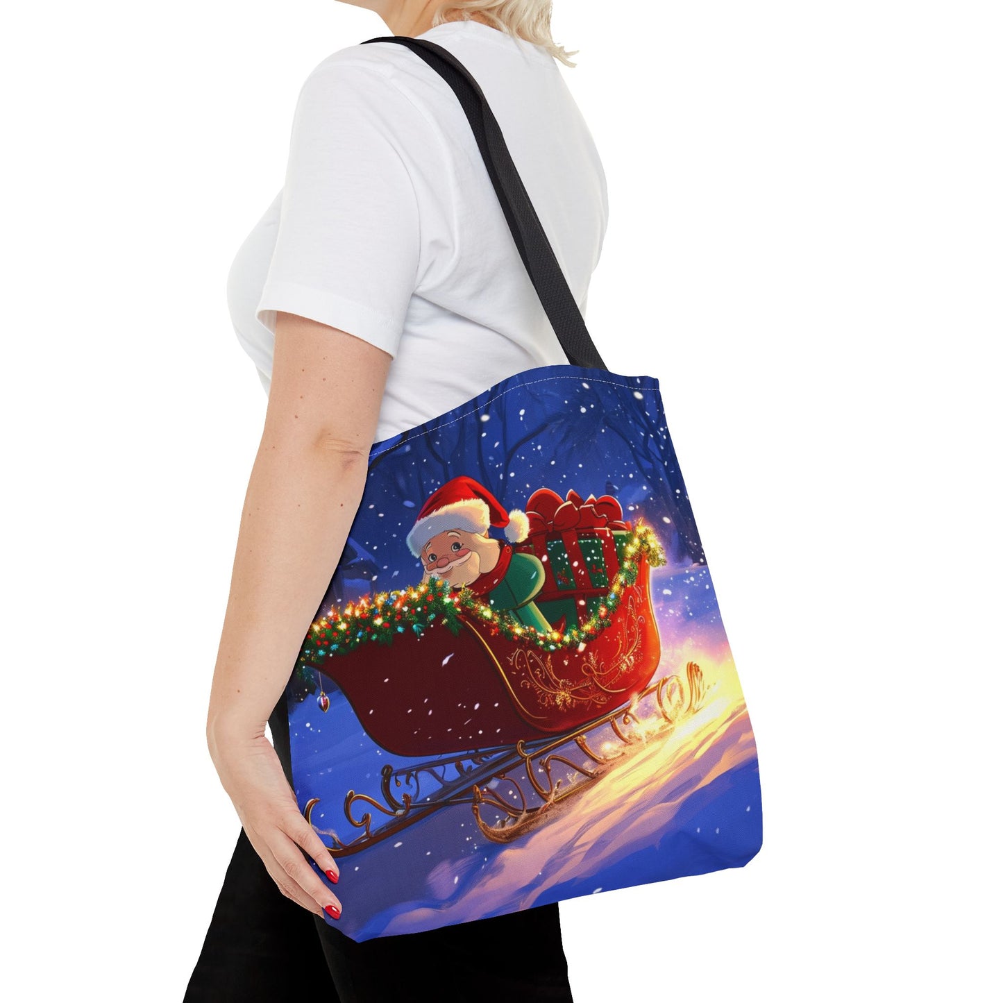 Cute Cartoon Santa Tote Bag (AOP)