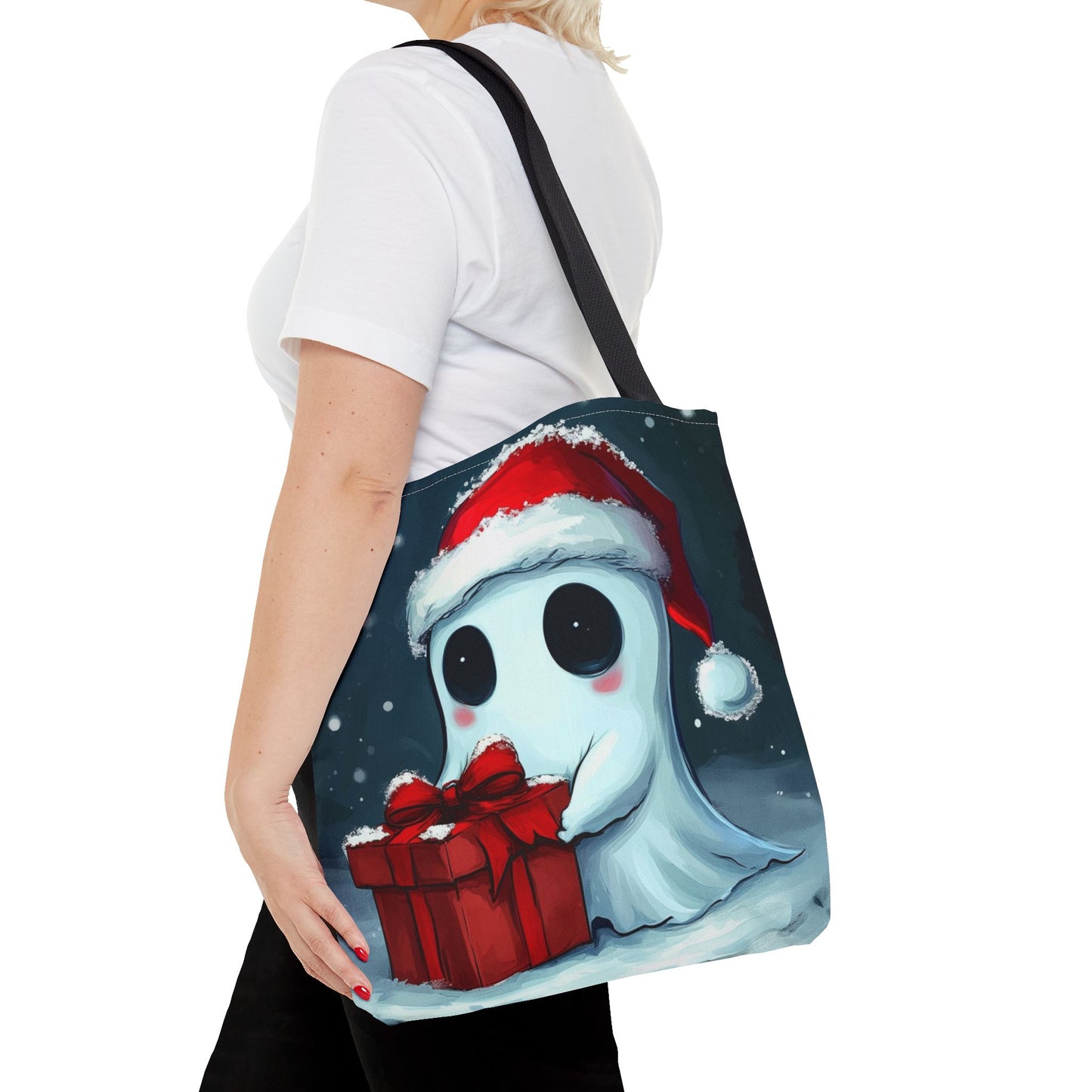 Cute Holiday Ghost Tote Bag (AOP)