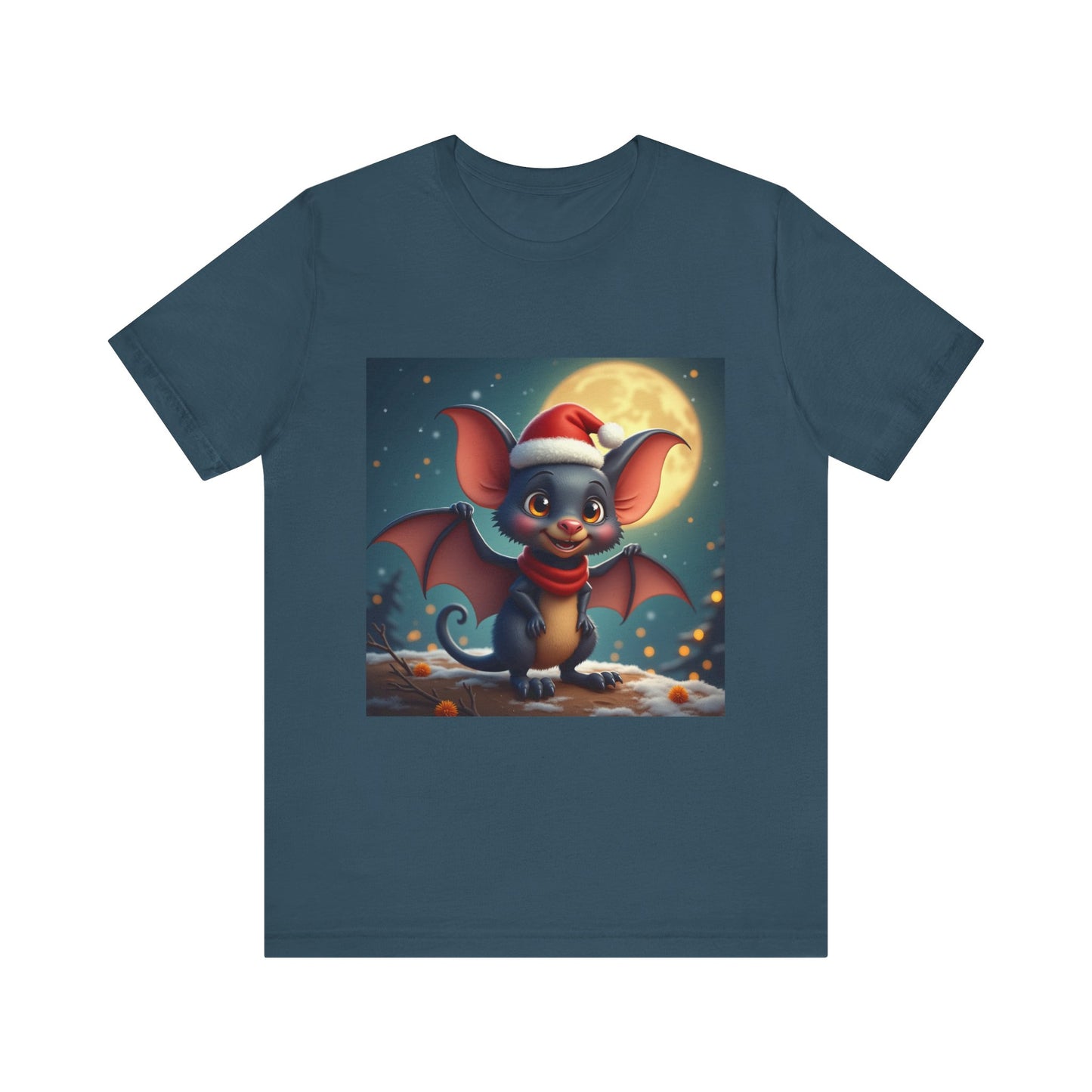 Santa Hat Bat Unisex Jersey Tee