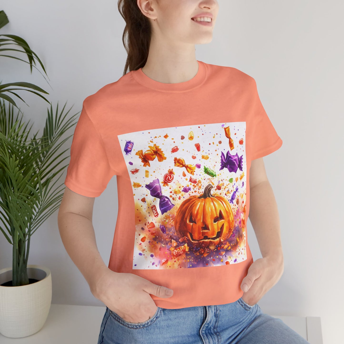 Jack o Lantern Candy Unisex Jersey Short Sleeve Tee