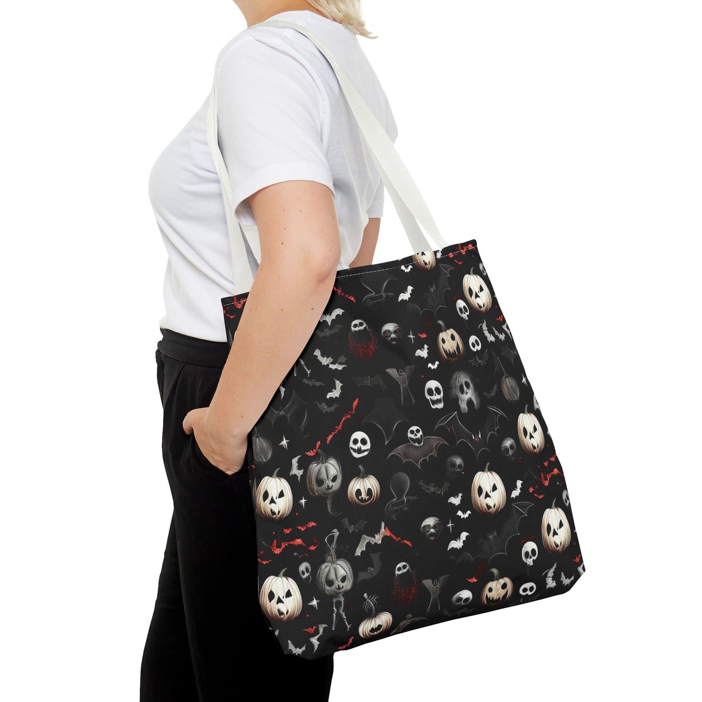 Creepy Halloween Pattern Tote Bag (AOP)